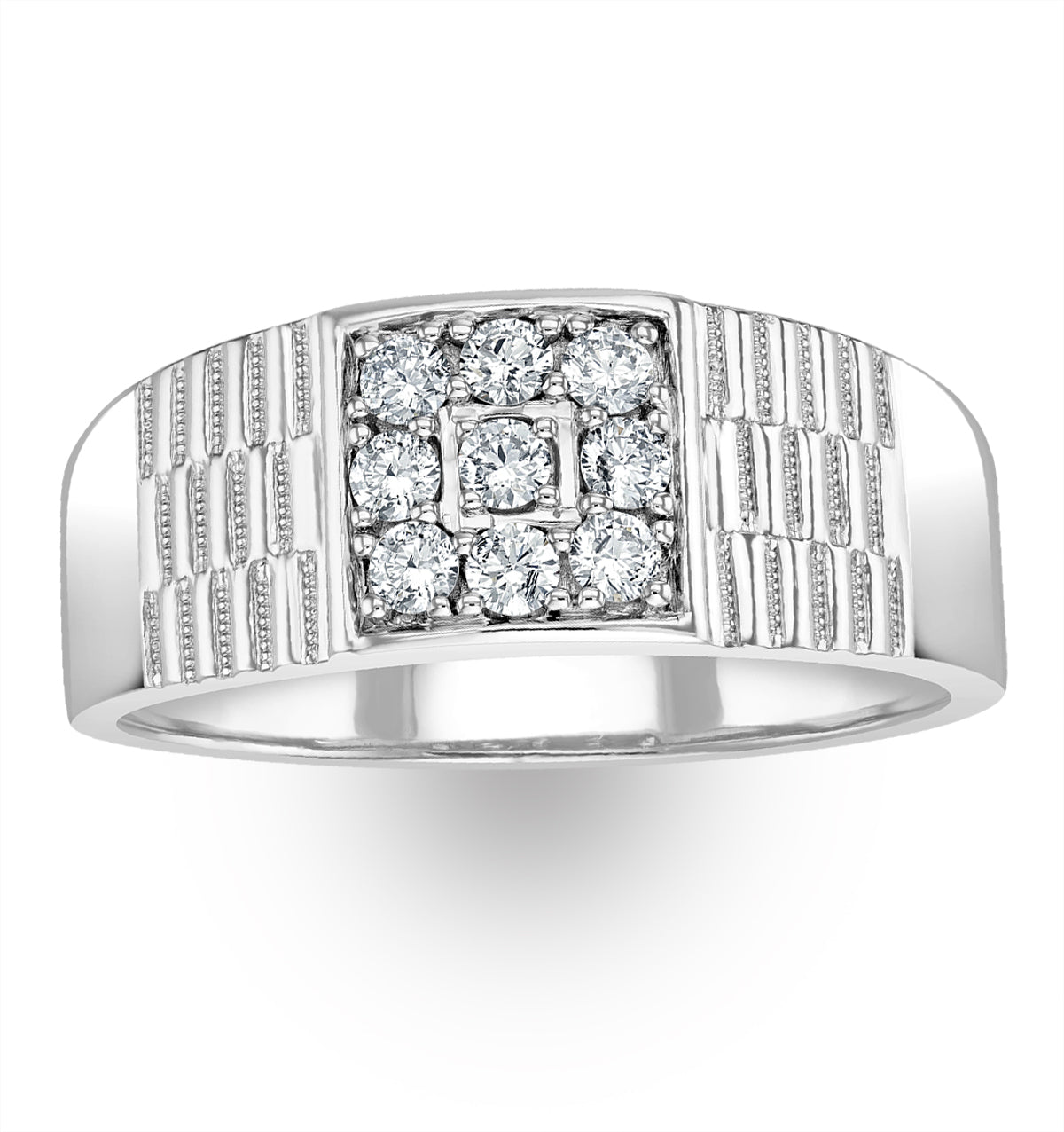 Mens Lab Diamond Signet Ring 0.50ct H/Si in 925 Silver